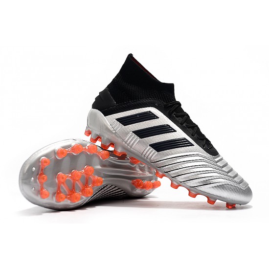 Mejor calidad  Botas de fútbol Adidas Predator 19.1 AG Plata Negro