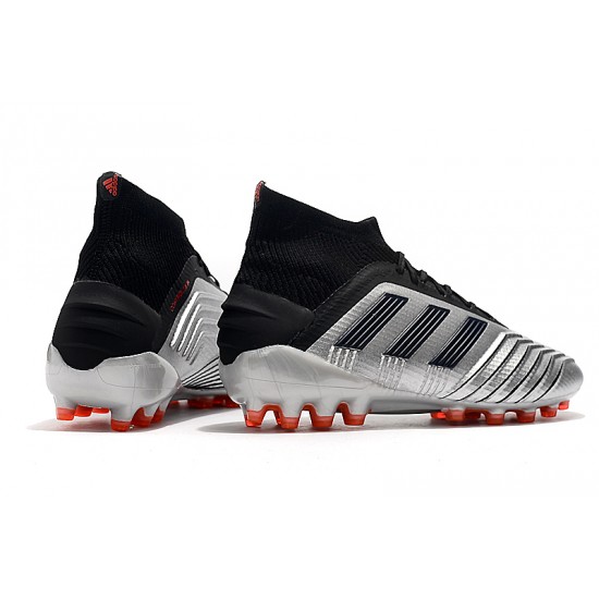Mejor calidad  Botas de fútbol Adidas Predator 19.1 AG Plata Negro