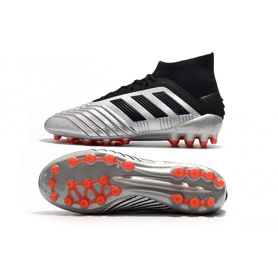 Mejor calidad  Botas de fútbol Adidas Predator 19.1 AG Plata Negro