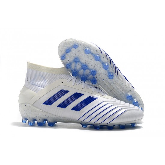 Calidad superior  Botas de fútbol Adidas Predator 19.1 AG Blanco Azul