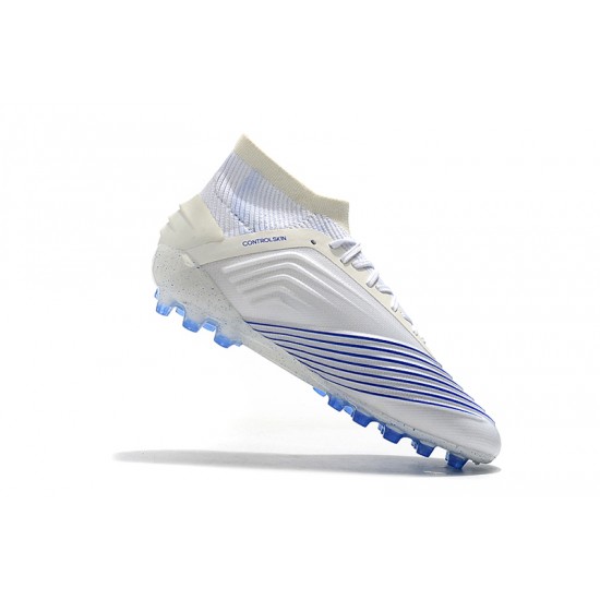 Calidad superior  Botas de fútbol Adidas Predator 19.1 AG Blanco Azul