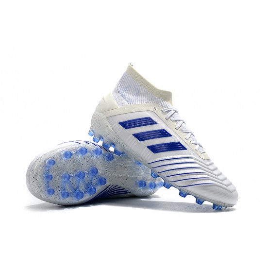 Calidad superior  Botas de fútbol Adidas Predator 19.1 AG Blanco Azul