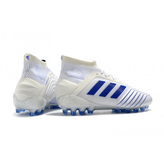 Calidad superior  Botas de fútbol Adidas Predator 19.1 AG Blanco Azul