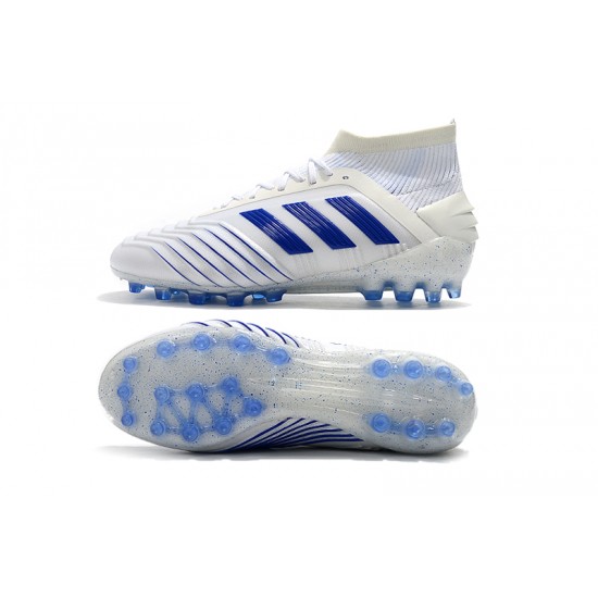 Calidad superior  Botas de fútbol Adidas Predator 19.1 AG Blanco Azul