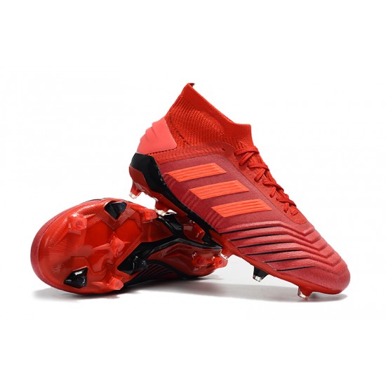 Alta calidad Botas de fútbol Adidas Predator 19.1 FG 25th Anniversaire Rojo Negro
