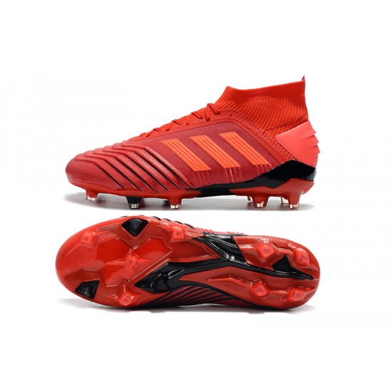 Alta calidad Botas de fútbol Adidas Predator 19.1 FG 25th Anniversaire Rojo Negro