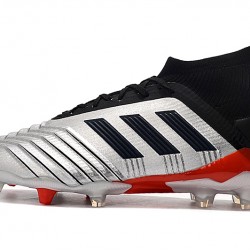 Botas de fútbol Adidas Predator 19.1 FG 25th Anniversaire Plata Negro Rojo