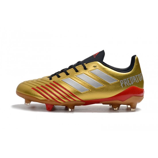 Calidad superior  Botas de fútbol Adidas Predator 19.4 FG Dorado Rojo