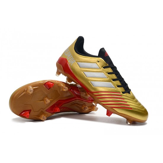 Calidad superior  Botas de fútbol Adidas Predator 19.4 FG Dorado Rojo