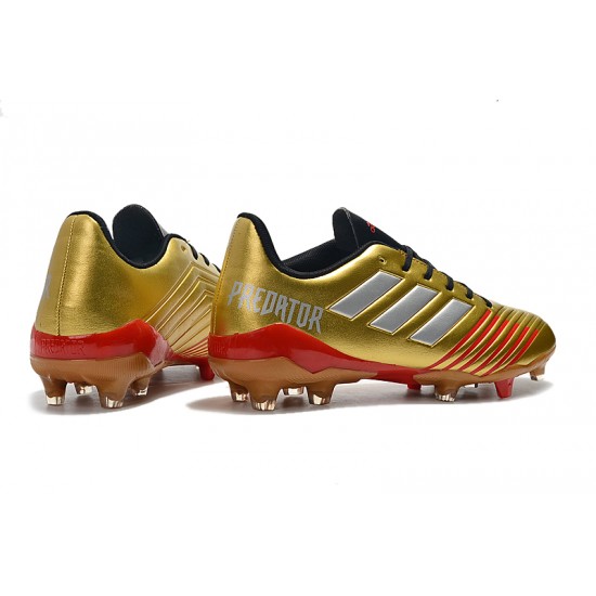 Calidad superior  Botas de fútbol Adidas Predator 19.4 FG Dorado Rojo