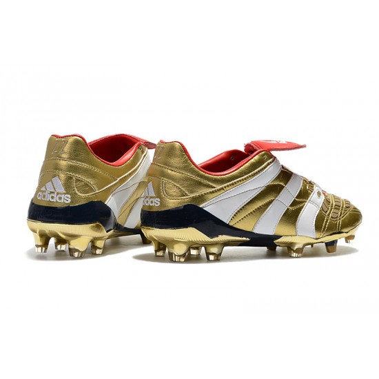 Alta calidad Botas de fútbol Adidas Predator Accelerator ElectrIC Salaity FG Dorado Blanco