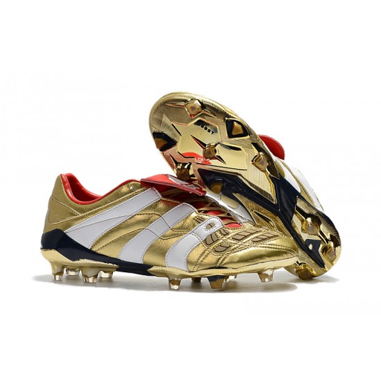 Alta calidad Botas de fútbol Adidas Predator Accelerator ElectrIC Salaity FG Dorado Blanco