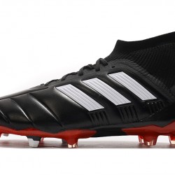 Botas de fútbol Adidas Predator Mania 19.1 FG Cuero Negro Blanco Rojo