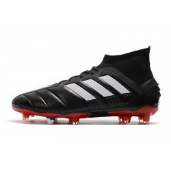 Botas de fútbol Adidas Predator Mania 19.1 FG Cuero Negro Blanco Rojo