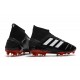 Alta calidad Botas de fútbol Adidas Predator Mania 19.1 FG Cuero Negro Blanco Rojo