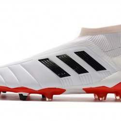 Botas de fútbol Adidas Predator Mania 19.1 FG Cuero Blanco Negro