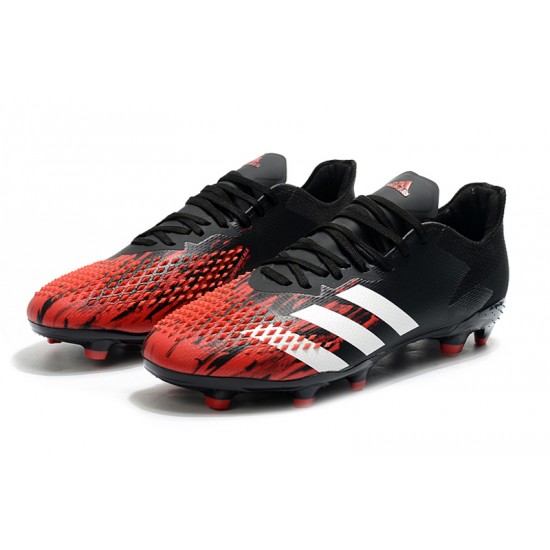 Alta calidad Botas de fútbol Adidas Predator 20.2  FG - Negro Rojo Blanco