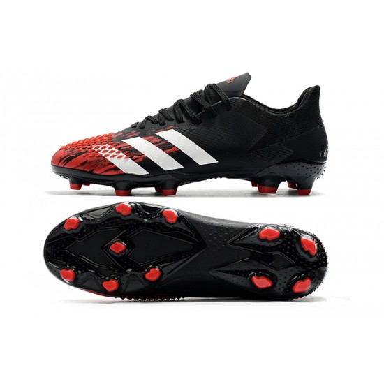 Alta calidad Botas de fútbol Adidas Predator 20.2  FG - Negro Rojo Blanco
