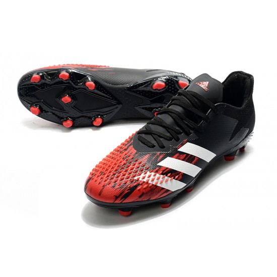 Alta calidad Botas de fútbol Adidas Predator 20.2  FG - Negro Rojo Blanco