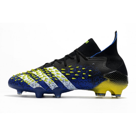 Alta calidad Botas de fútbol Adidas Predator Freak + FG Azul Core Negro Blanco Solar Amarillo