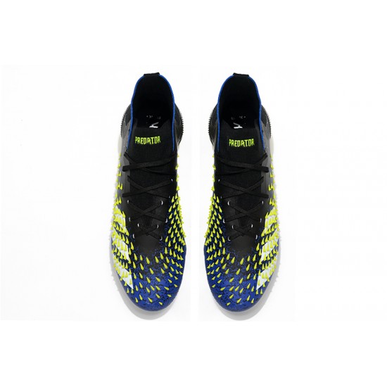 Alta calidad Botas de fútbol Adidas Predator Freak + FG Azul Core Negro Blanco Solar Amarillo