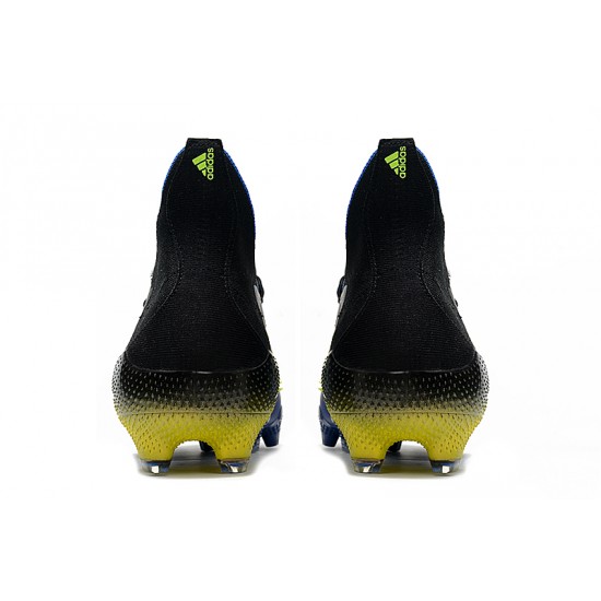 Alta calidad Botas de fútbol Adidas Predator Freak + FG Azul Core Negro Blanco Solar Amarillo