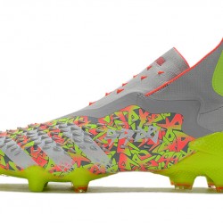 Botas de fútbol Adidas Predator Freak + FG Clear Grey Blanco Solar Amarillo 