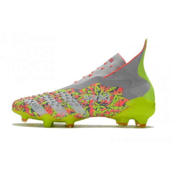 Mejor calidad  Botas de fútbol Adidas Predator Freak + FG Clear Grey Blanco Solar Amarillo