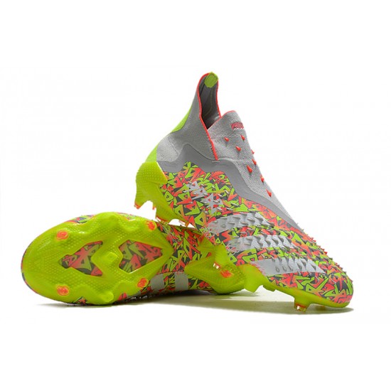 Mejor calidad  Botas de fútbol Adidas Predator Freak + FG Clear Grey Blanco Solar Amarillo