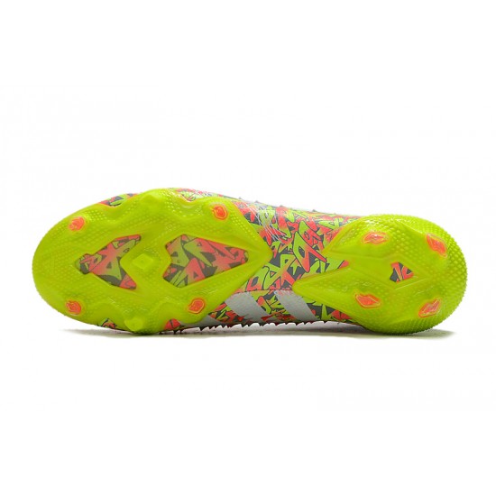 Mejor calidad  Botas de fútbol Adidas Predator Freak + FG Clear Grey Blanco Solar Amarillo