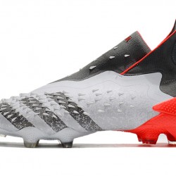 Botas de fútbol Adidas Predator Freak + FG Blanco Iron Metallic Solar Rojo 
