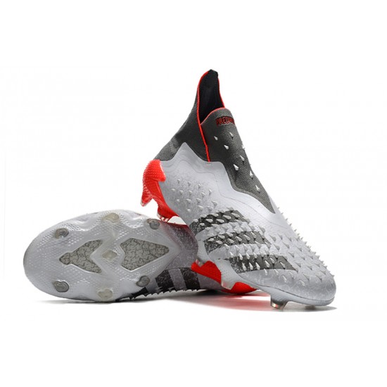 Descubrir  Botas de fútbol Adidas Predator Freak + FG Blanco Iron Metallic Solar Rojo