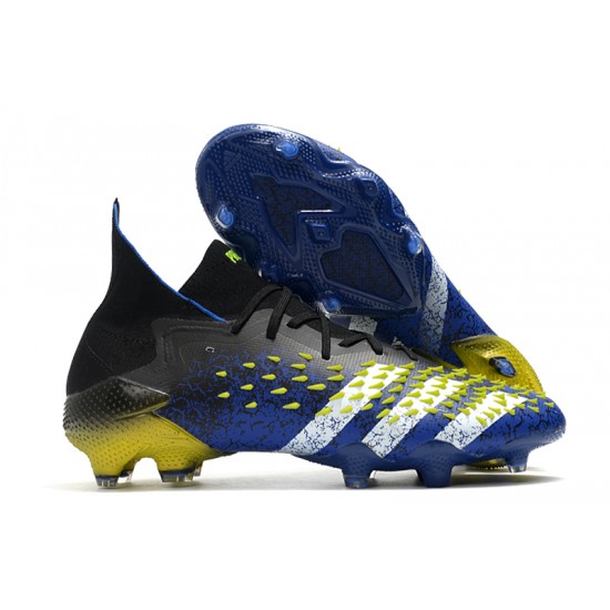 Alta calidad Botas de fútbol Adidas Predator Freak .1 FG EQT Azul Core Negro Blanco Solar Amarillo
