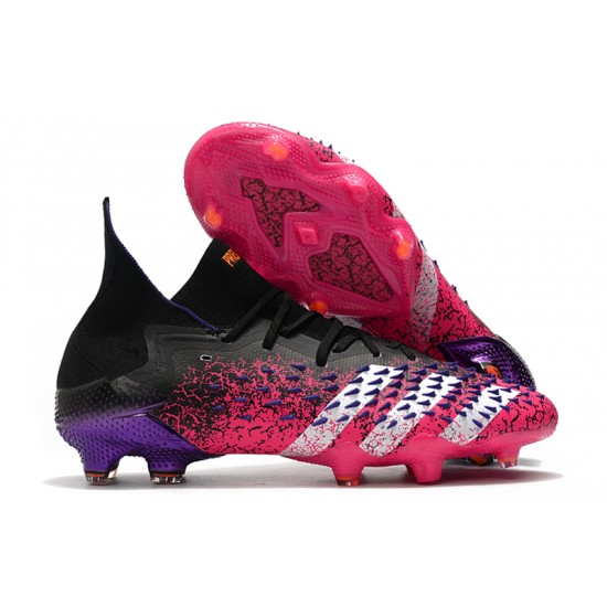 Explorar  Botas de fútbol Adidas Predator Freak .1 FG EQT Rosa Púrpura Negro