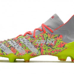 Botas de fútbol Adidas Predator Freak .1 FG Clear Grey Blanco Solar Amarillo