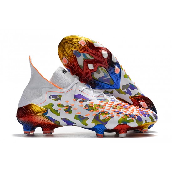 Explorar  Botas de fútbol Adidas Predator Freak .1 FG Pogba Blanco Púrpura dorado