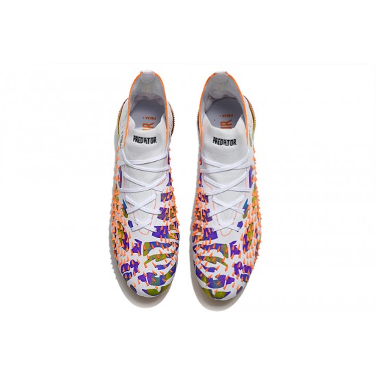 Explorar  Botas de fútbol Adidas Predator Freak .1 FG Pogba Blanco Púrpura dorado