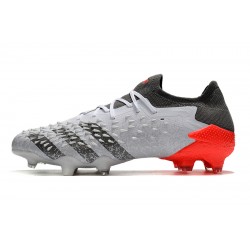 Botas de fútbol Adidas Predator Freak .1 Low FG Blanco Negro Rojo 