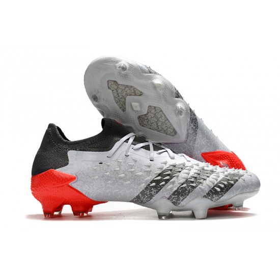 Mejor calidad  Botas de fútbol Adidas Predator Freak .1 Low FG Blanco Negro Rojo