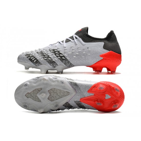 Mejor calidad  Botas de fútbol Adidas Predator Freak .1 Low FG Blanco Negro Rojo