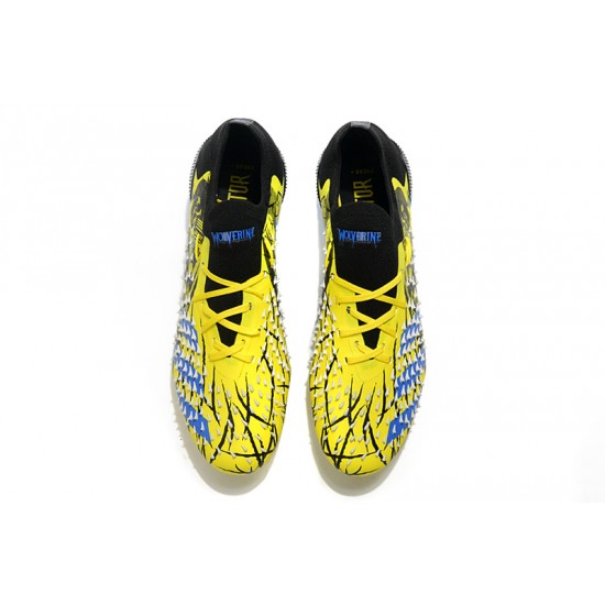 Alta calidad Botas de fútbol Adidas Predator Freak .1 Low FG Amarillo Azul Negro