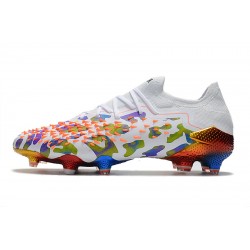 Botas de fútbol Adidas Predator Freak .1 Low FG Pogba Blanco Rojo Púrpura 