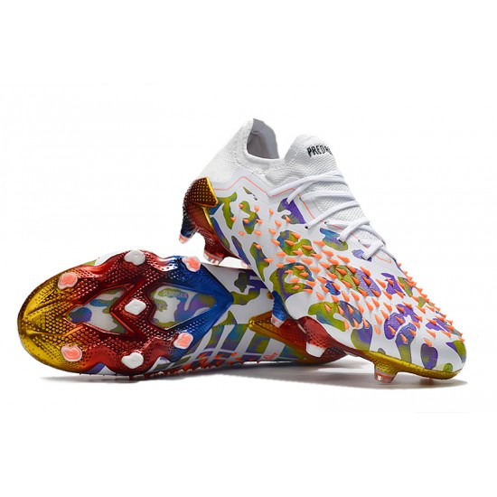 Mejor calidad  Botas de fútbol Adidas Predator Freak .1 Low FG Pogba Blanco Rojo Púrpura