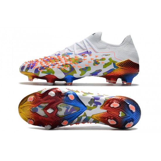 Mejor calidad  Botas de fútbol Adidas Predator Freak .1 Low FG Pogba Blanco Rojo Púrpura