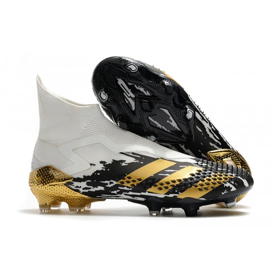 Alta calidad Botas de fútbol Adidas Predator Mutator 20+ FG - Blanco Negro dorado