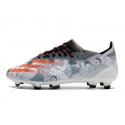 Botas de fútbol Adidas X Ghosted .1 FG Grey Blanco naranja 