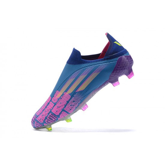 Descubrir  Botas de fútbol Adidas X Speedflow+ FG Azul Púrpura