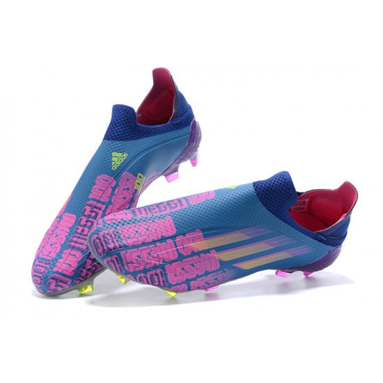 Descubrir  Botas de fútbol Adidas X Speedflow+ FG Azul Púrpura