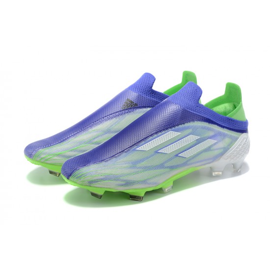 Alta calidad Botas de fútbol Adidas X Speedflow+ FG Blanco Azul Verde