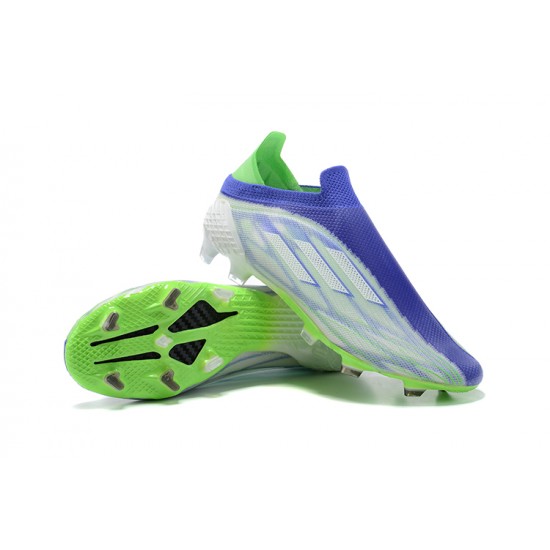 Alta calidad Botas de fútbol Adidas X Speedflow+ FG Blanco Azul Verde